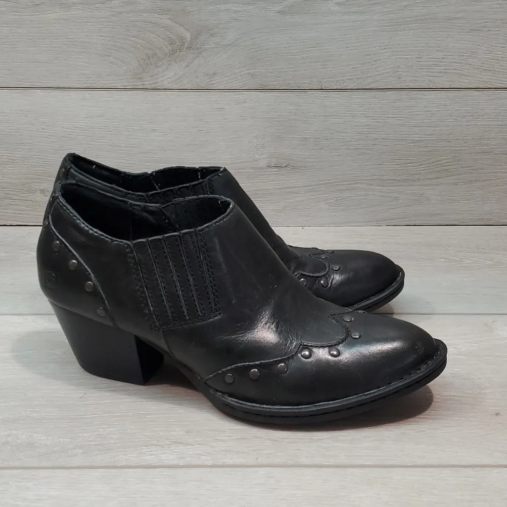 Born Women Tour Ankle Leather Moto boho Wester  Boots shoes sz 7.5